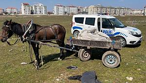 Hırsızlık şüphelileri at arabasını bırakıp kaçtı