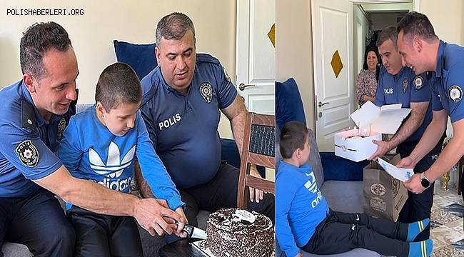 Zihinsel engelli İbrahim’e, polislerden doğum günü sürprizi