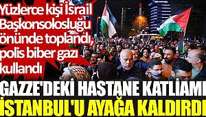 İstanbul'da İsrail Başkonsolosluğu önünde protesto