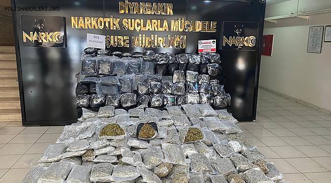 Polisin takiple durdurduğu minibüsten 303 kilo skunk çıktı 