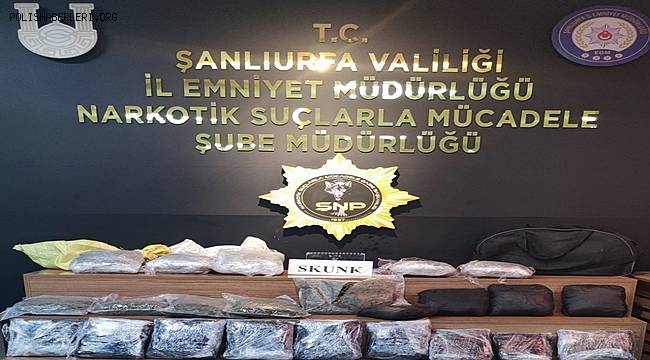 Şanlıurfa'da 15 Kilo 550 Gram Skunk Ele Geçirildi 