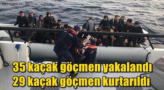 Bodrum'da 35 kaçak göçmen yakalandı, 29 kaçak göçmen kurtarıldı