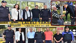 Emniyet Müdürü Fahri Aktaş mahalle sakinlerini işyerlerinde ziyaret ediyor