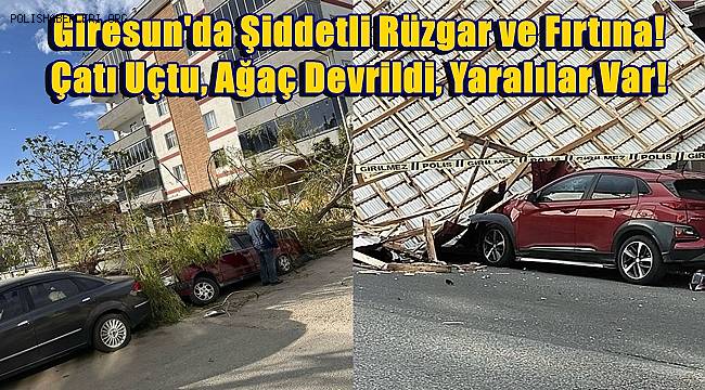 Giresun'da Şiddetli Rüzgar ve Fırtına: Çatı Uçtu, Ağaç Devrildi, Yaralılar Var! 