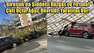 Giresun'da Şiddetli Rüzgar ve Fırtına: Çatı Uçtu, Ağaç Devrildi, Yaralılar Var! 