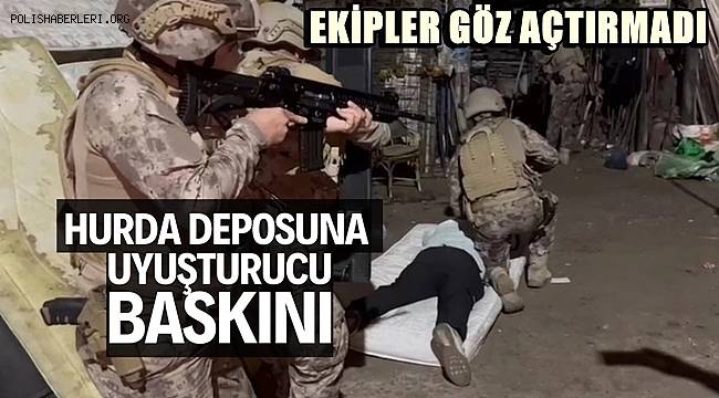 İzmir'de hurda deposuna uyuşturucu baskını