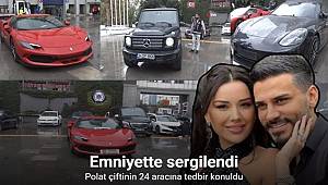 Polat çiftine ait araçlar emniyette sergilendi 