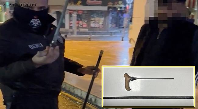 Cinsel istismar suçundan aranan şüpheli, baston görünümlü bıçakla yakalandı 