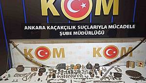 Ankara'da tarihi eser operasyonu! 3 bin 730 obje ile 63 sikke ele geçirildi