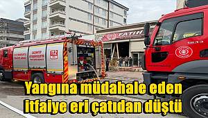 Gaziantep'te yangına müdahale eden itfaiye eri çatıdan düştü