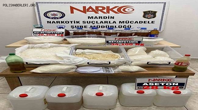 Mardin'de 70 kilo metamfetamin ve 28 kilo kimyasal madde ele geçirildi 