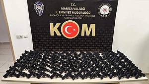 Manisa'da yapılan operasyonda 100 ruhsatsız tabanca ele geçirildi