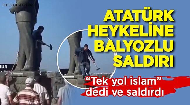 Balıkesir'de Atatürk Anıtına Balyozla Saldıran Şahsı Halk Linç Etti! 