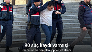 Jandarma aracını çalan şüpheli yakalandı! 90 suç kaydı olduğu ortaya çıktı 