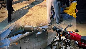 Motosiklet Sürücüsü Genç Kazayı Hafif Sıyrıklarla Atlattı 