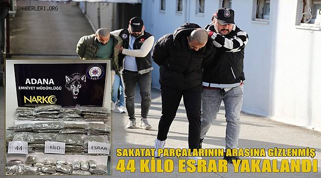 Sakatat parçalarının arasına zulalanmış 44 kilo esrar ele geçirildi