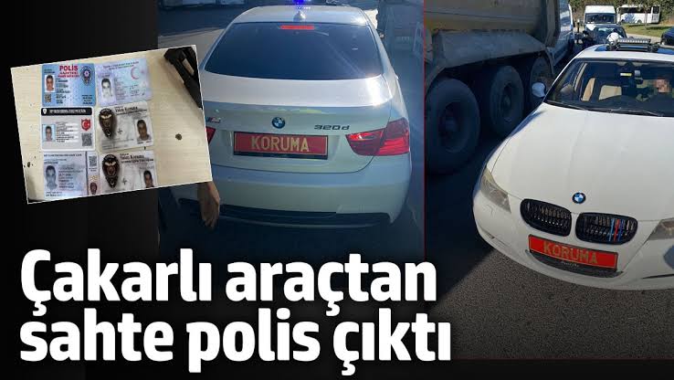 Çakar Lambalı Sahte Koruma Polisler Yakalandı  