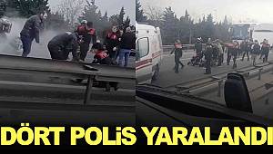 TEM Otoyolunda zincirleme kazada 4 polis memuru yaralandı 