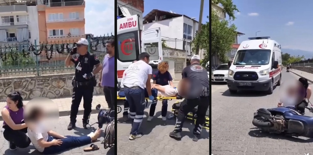 Nazili’de İlginç Motosiklet Kazası! Kadın Sürücü Kısa Sürede İkinci Kazaya Bulaştı 