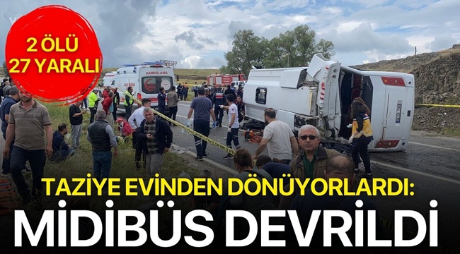 Taziye dönüşü midibüs şarampole devrildi! 2 ölü, 27 yaralı 