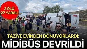 Taziye dönüşü midibüs şarampole devrildi! 2 ölü, 27 yaralı 