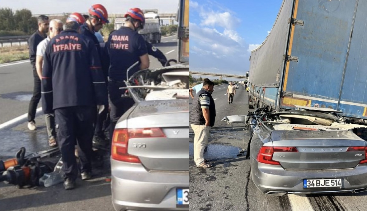 Adana’da Feci Kaza! Tıra Arkadan Çarpan Araç Sürücüsü Hayatını Kaybetti 