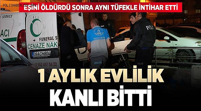 Eşini tüfekle katlettikten sonra intihar etti  
