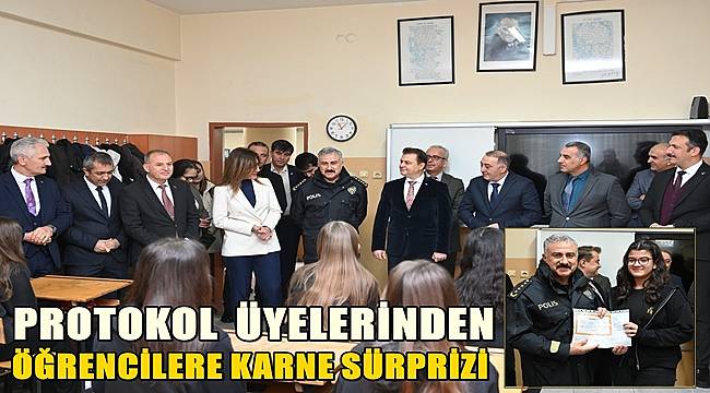 Manisa’da protokol üyeleri karne heyecanına ortak oldu