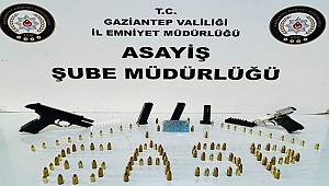 Gaziantep’te 2 Ruhsatsız Tabanca ve 107 Fişek Ele Geçirildi: 1 Gözaltı