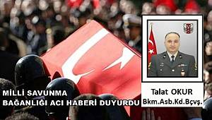 Milli Savunma Bakanlığı duyurdu: Astsubay Kıdemli Başçavuş Talat Okur şehit oldu 