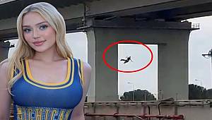 İşte fenomen Kübra Karaaslan'ın köprüden atlayarak intihar ettiği anlar 