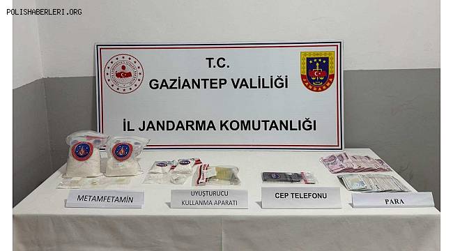 GAZİANTEP’TE JANDARMADAN UYUŞTURUCU OPERASYONU: 2 KİLO METAMFETAMİN ELE GEÇİRİLDİ 