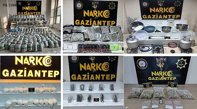 Gaziantep’te Narkotik Operasyonlarında Tonlarca Uyuşturucu Ele Geçirildi