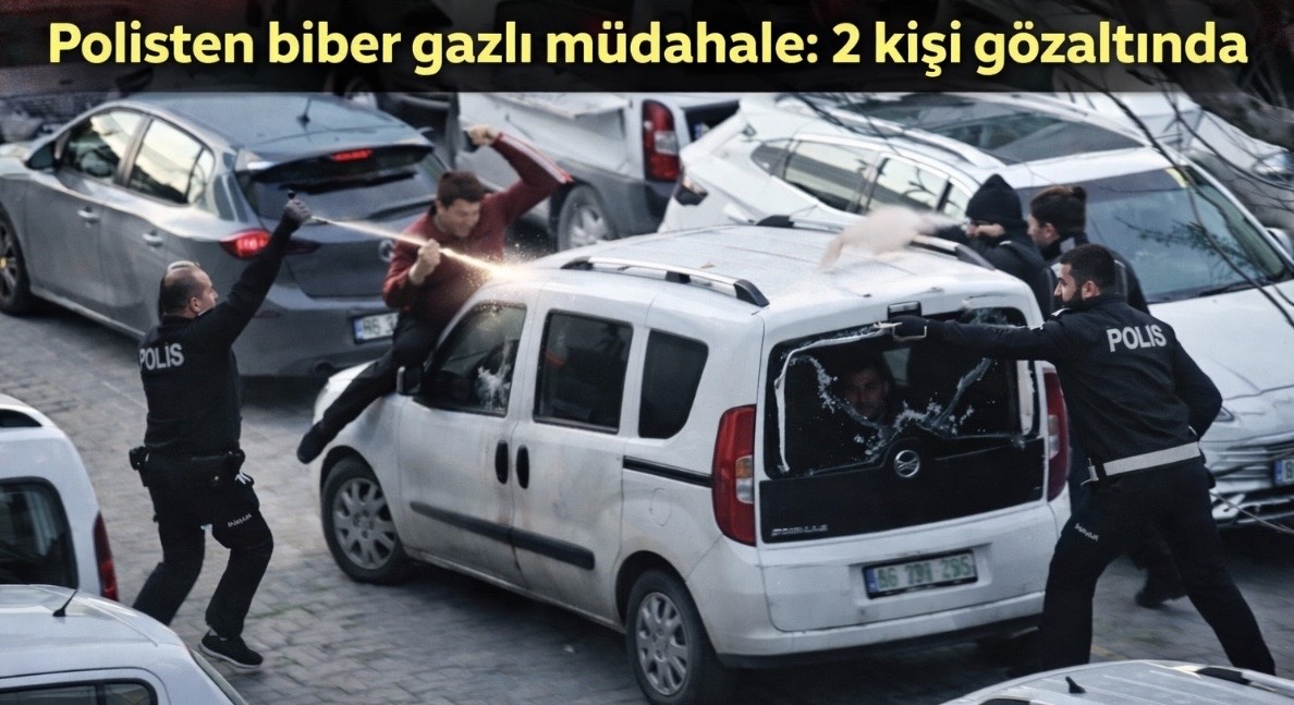 Trafikte dehşet! Aracın önünü kesip sopalarla saldırdılar, polis anında müdahale etti 