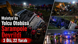Malatya'da yolcu otobüsü şarampole devrildi: 3 ölü, 22 yaralı 