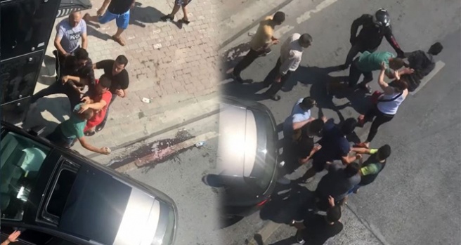 E-5 karayolunda kazazedeler birbirine girdi polis silah çekti