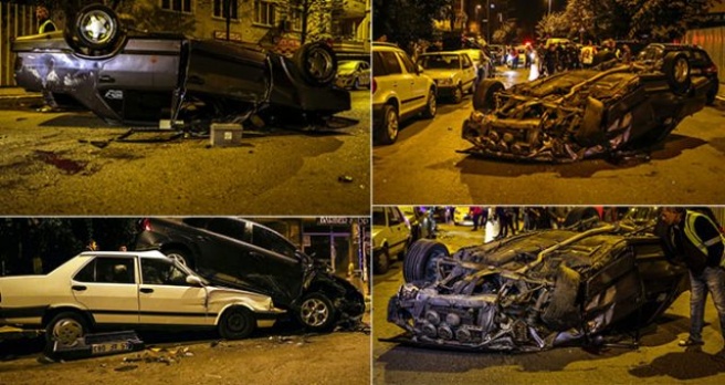Polisten kaçan araç ortalığı savaş alanına çevirdi! 6 araç zarar gördü - Haber