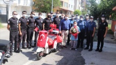 Hatay'da polisten hasta gence akülü motosiklet sürprizi