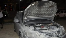 Polis memurunun otomobili kundaklandı